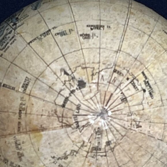 Vintage World Globe Map Hanging Ornament Christmas Paper Glitter 4" - Picture 8 of 8